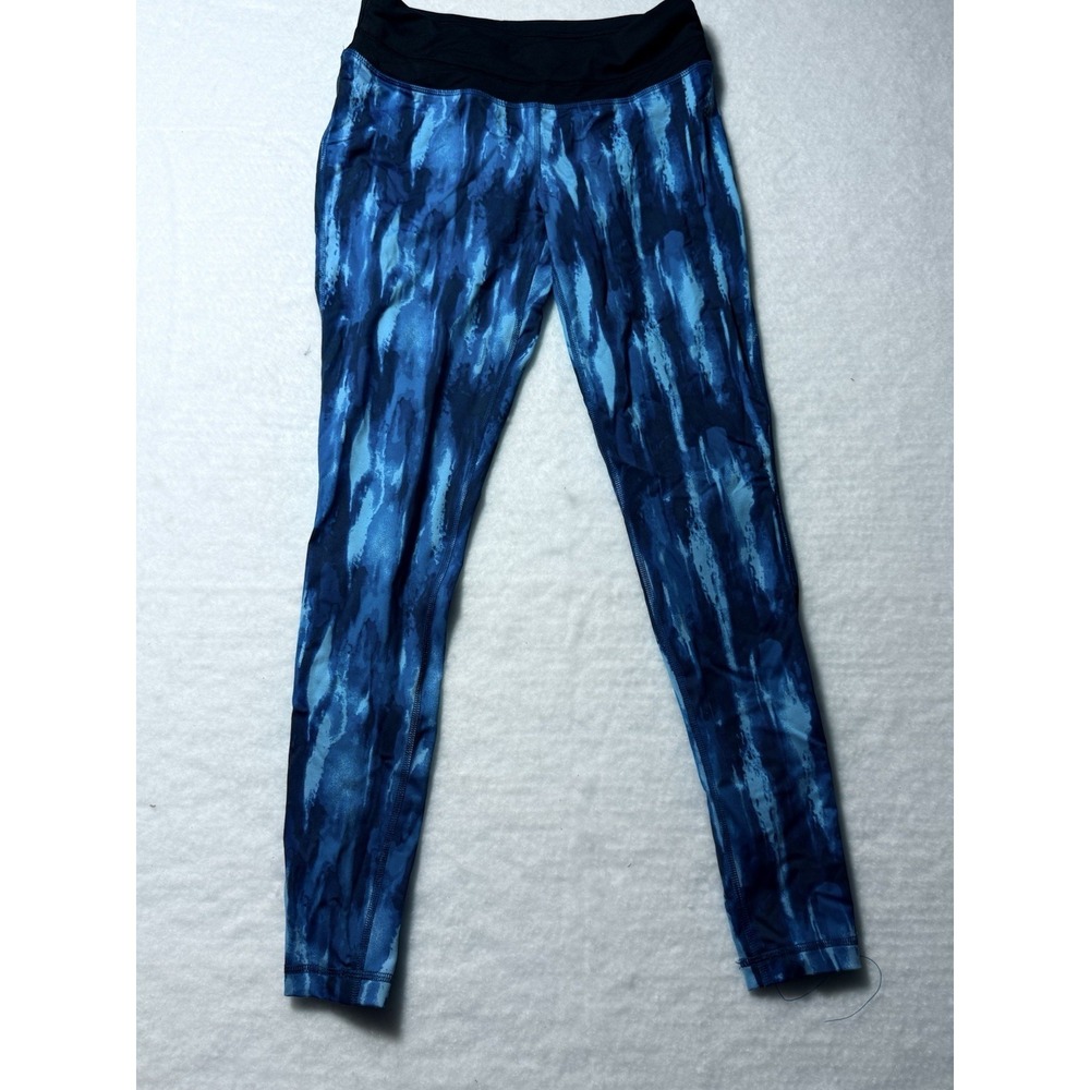 Be Inspired Leggings Womens Small Blue Abstract Print Athletic Yoga Low Rise